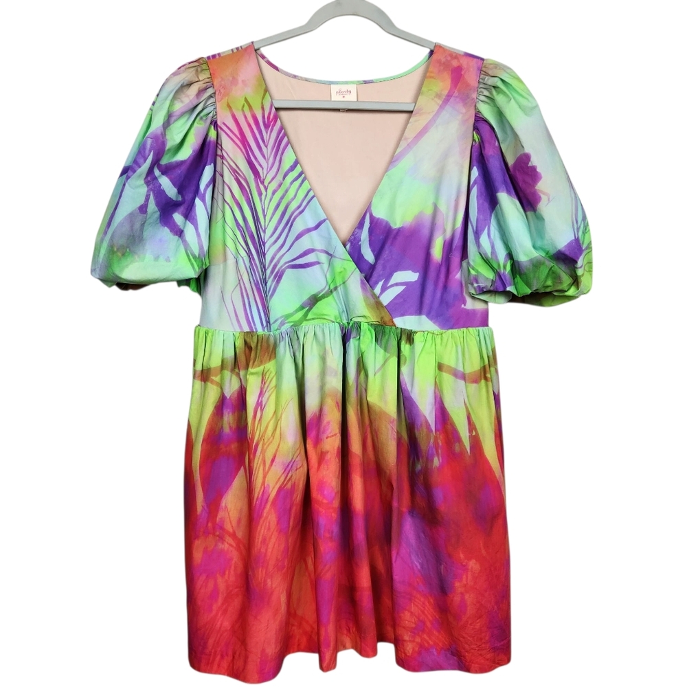 Plenty by Tracy Reese Multicolor Floral Mini Dress - Purple, Green, Pink, Red